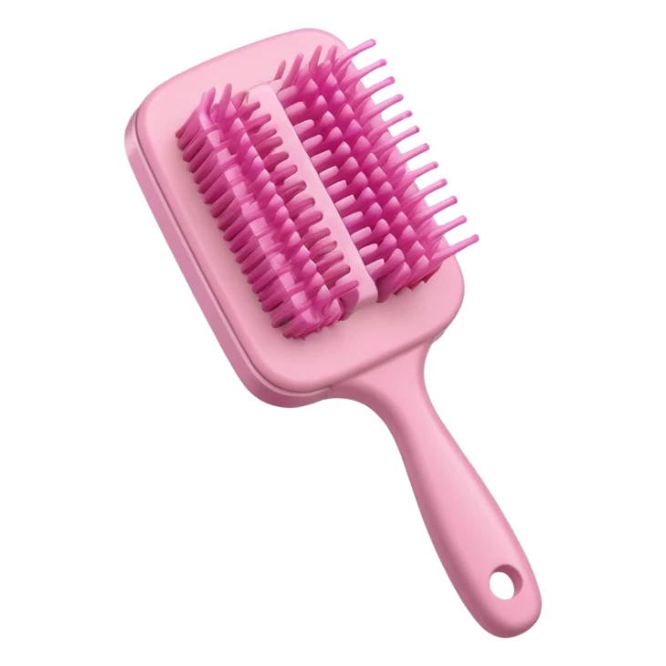 light pink hairbrush apple emoji style sticker