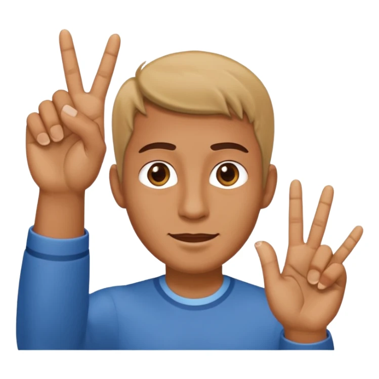 A man has 4 out of his 5 fingers pointed up  sticker