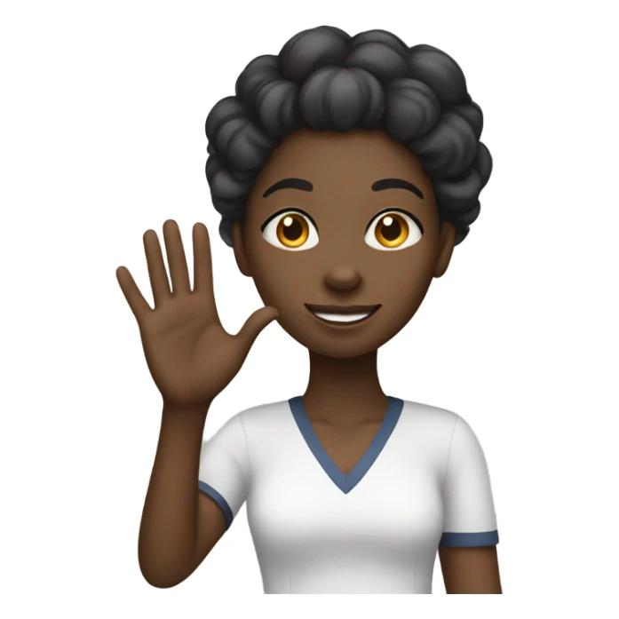 Black girl waving hand goodbye  sticker