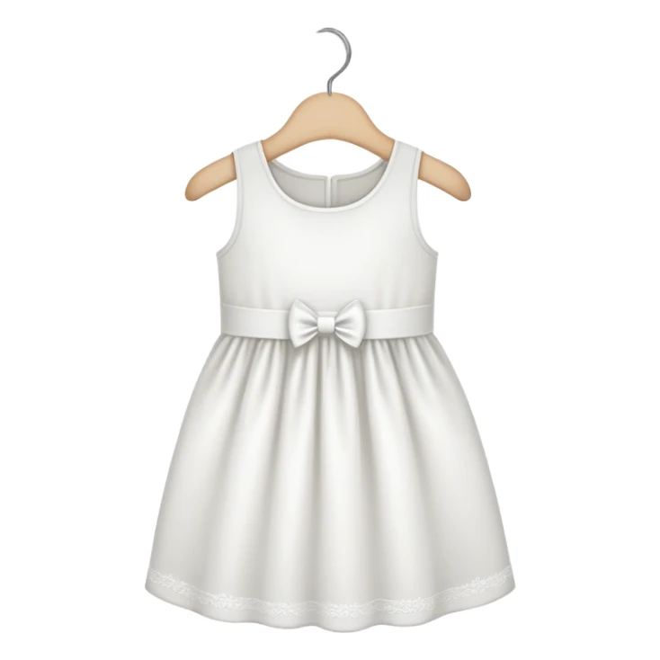 White dress for children on clothes hanger sticker