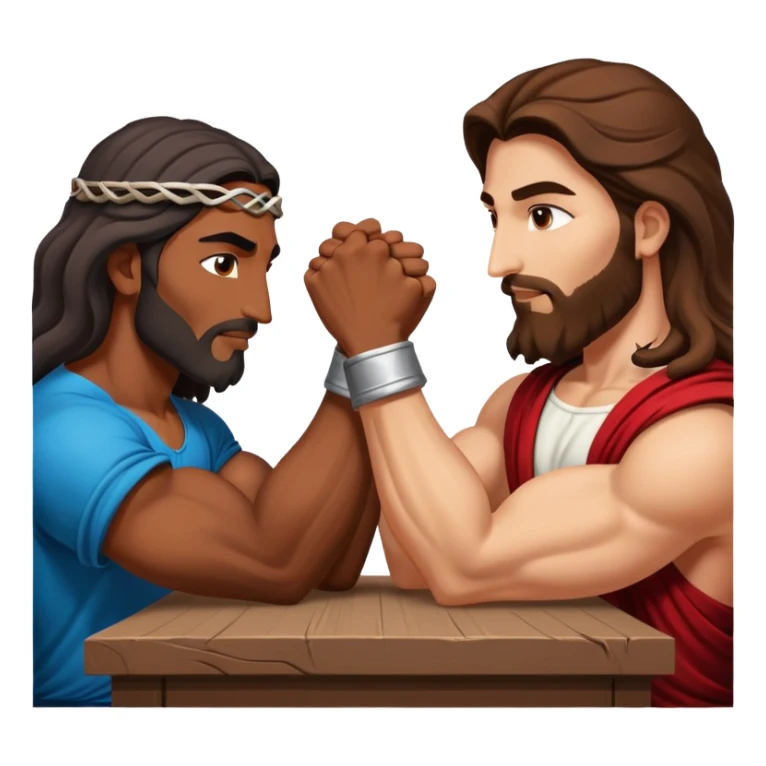 Shiva and Jesus arm wrestling sticker