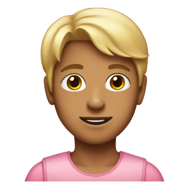 A boy with a pink dress sticker