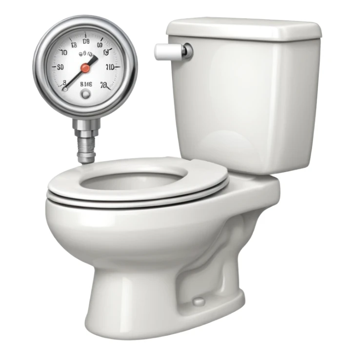 toilet with big pressure gauge sticker