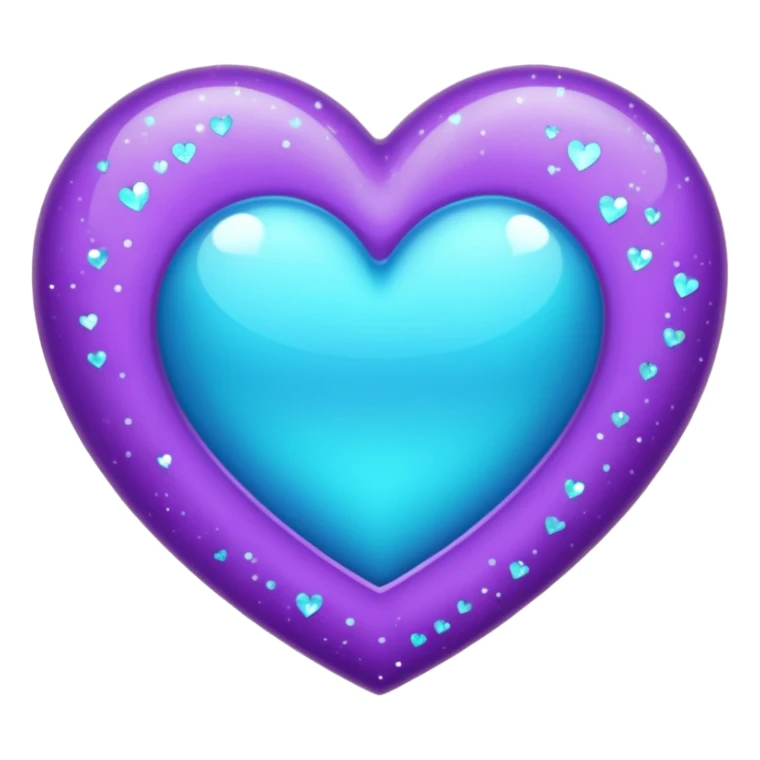 glitter purple and cian heart sticker