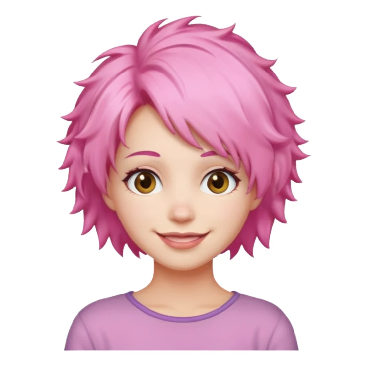  fluffy pink  hair woman sticker