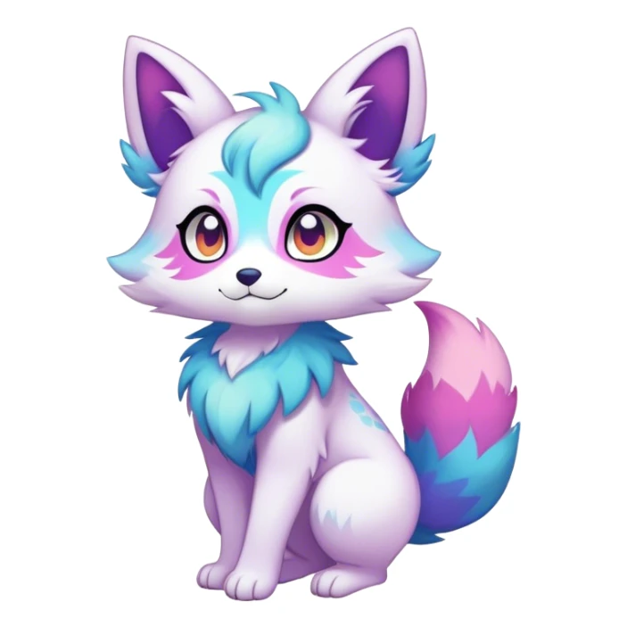 Kawaii colorful ethereal anthro fursona Fakemon sticker