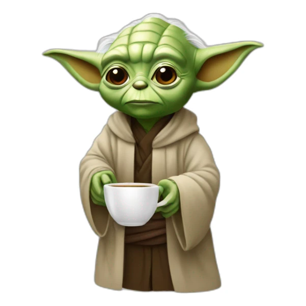 Yoda qui boie du café sticker