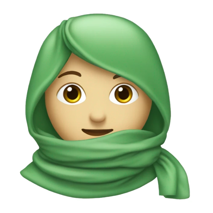 foulard verde claro, verde oscuro y gris. Solo el pañuelo, sin persona sticker