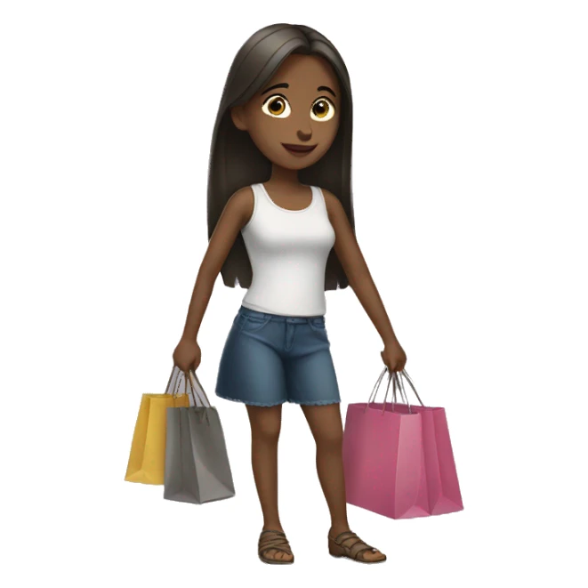 girl holding shopping bags sticker