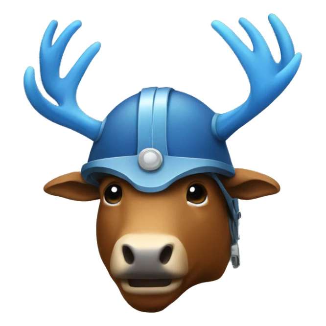 Blue elk in a helmet sticker