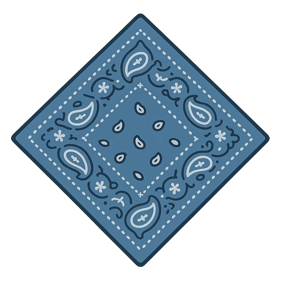 flat toon style unfolded blue bandana, not on anyone sticker