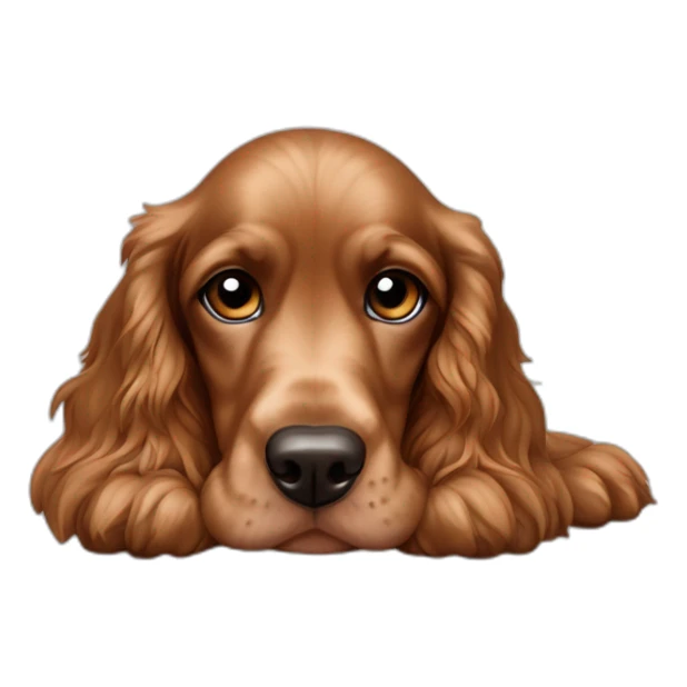 Cachorro Cocker spaniel marrom dormindo olhos fechados sticker
