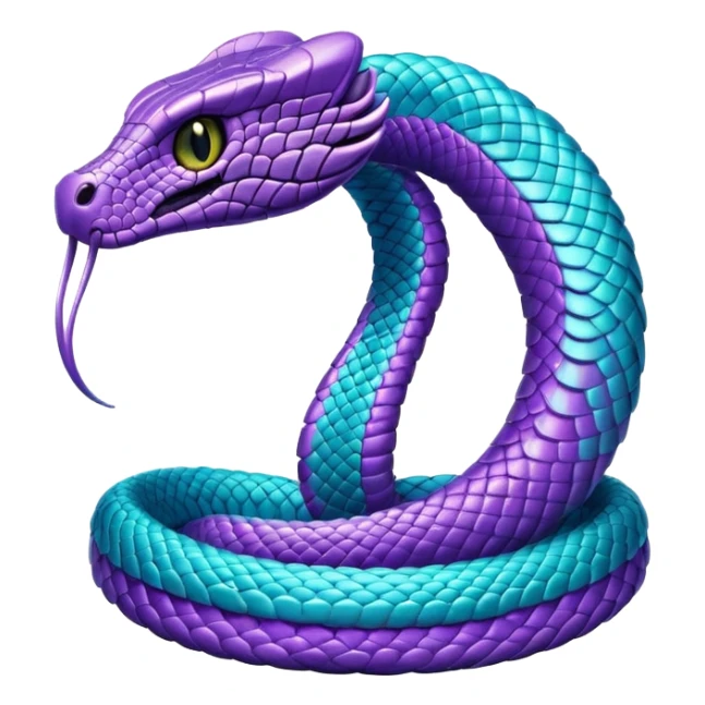 glitter purple and cian cobra sticker