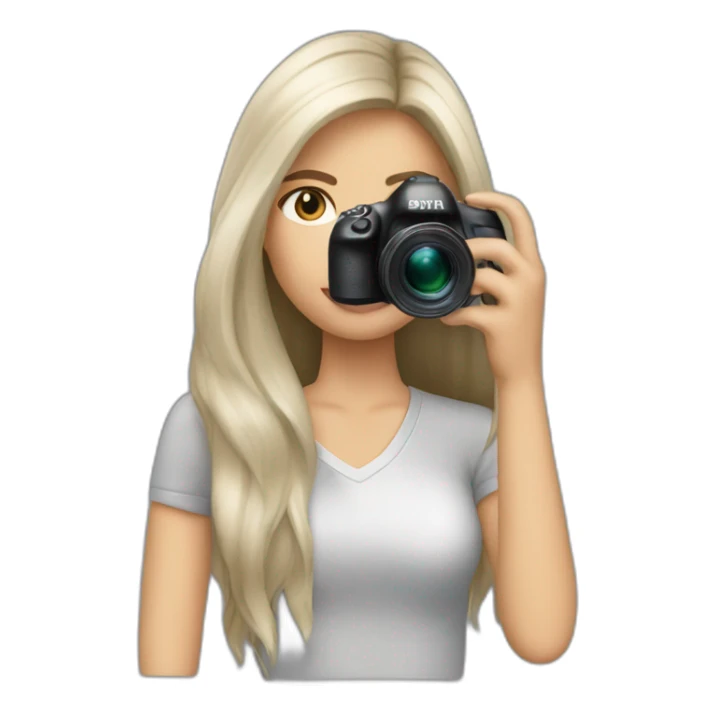 female-photographer-taking-a-picture-light-skinned-long-hair-grey-eyes sticker