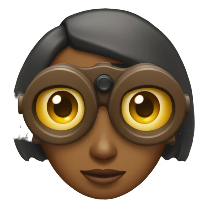 a brown girl with binocular sticker