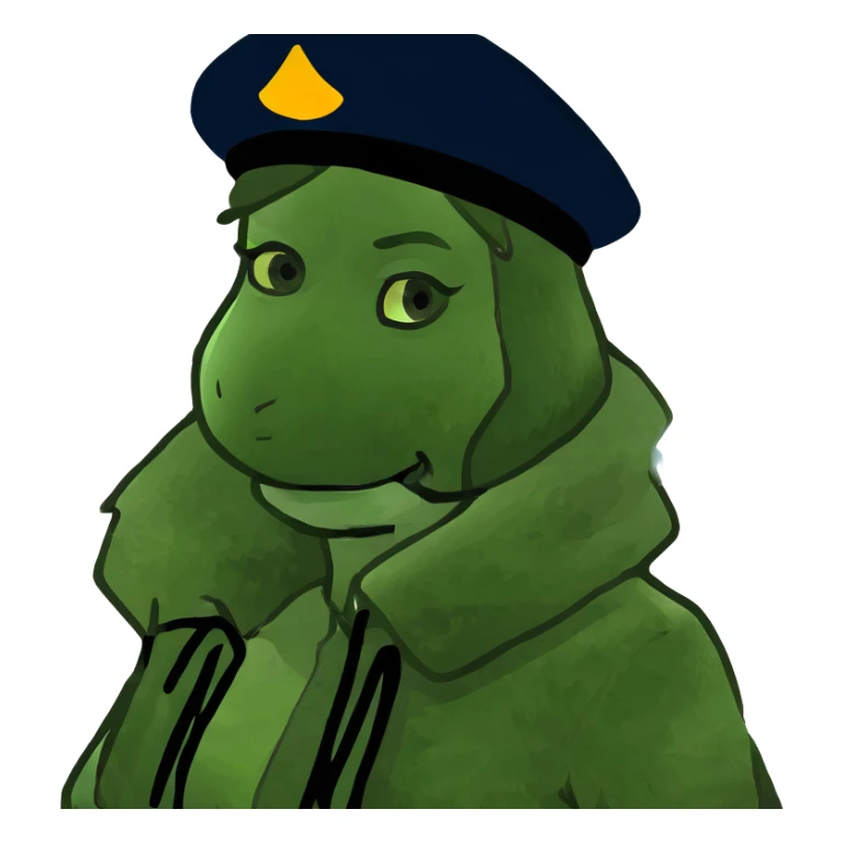 girl in fur coat by window sticker