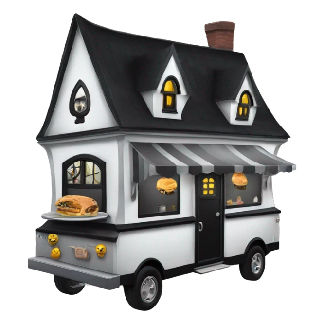 Wednesday Addams haunted dream house food truck  sticker