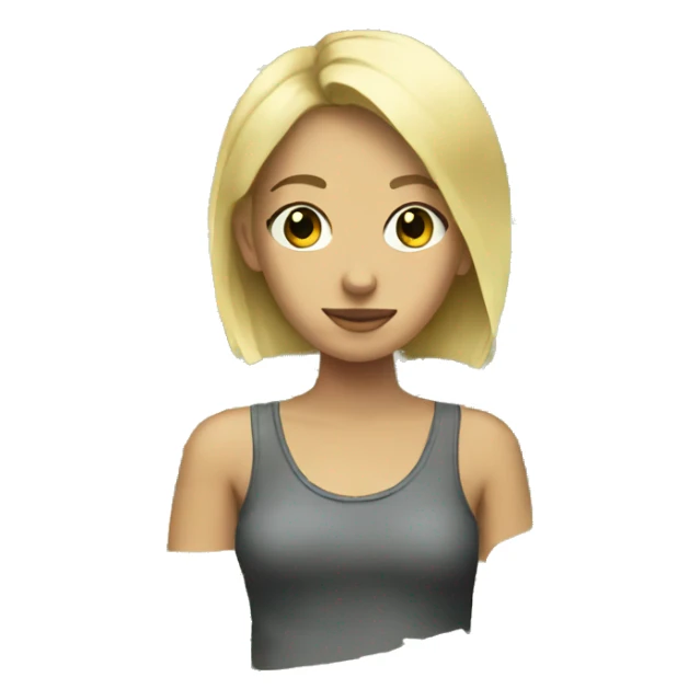 Girl with short blond hear with money on her eyes sticker