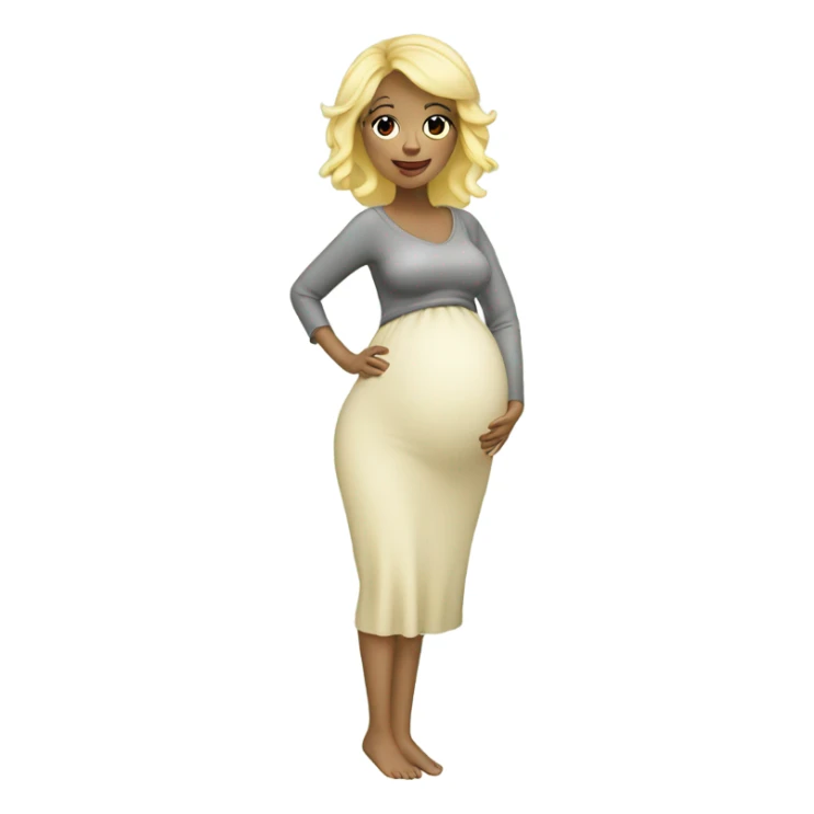blonde pregnant woman at the Christmas tree sticker