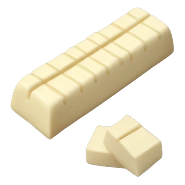 Realistic bar of white chocolate  sticker