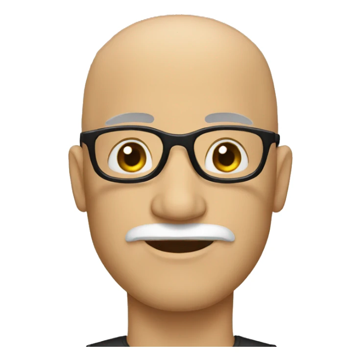 Bald man with a beard wearing black glasses sticker