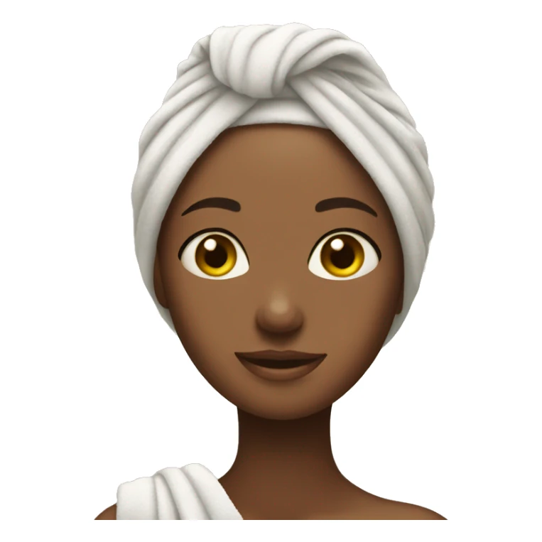 girl with towel on her head after a shower sticker