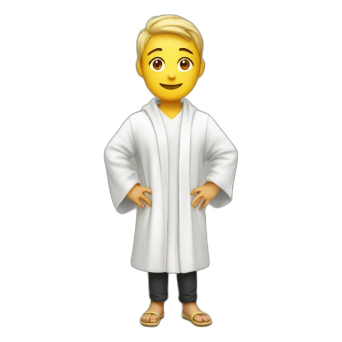 student with white robe with ginkgo biloba sticker