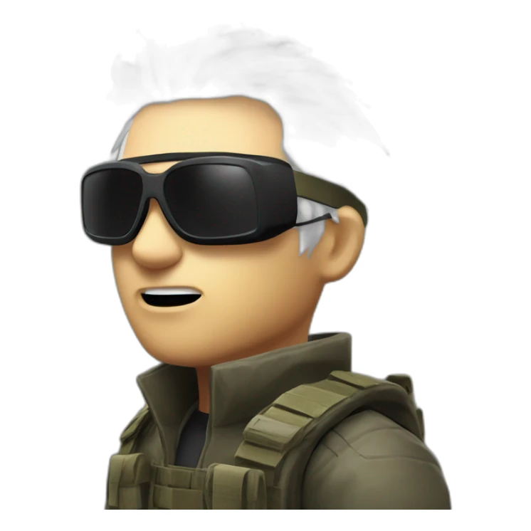 counter strike hostage with sunglasses body with white hair sticker