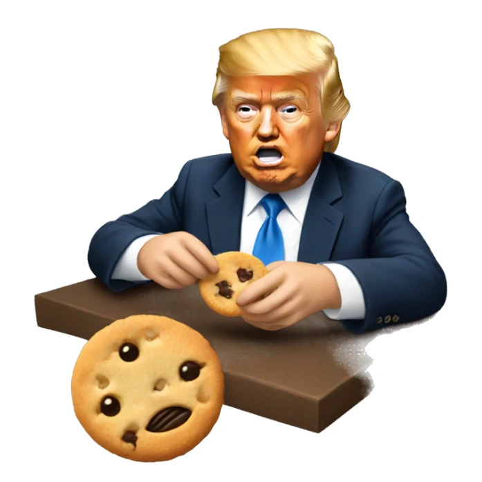 Trump eating a cookie  sticker