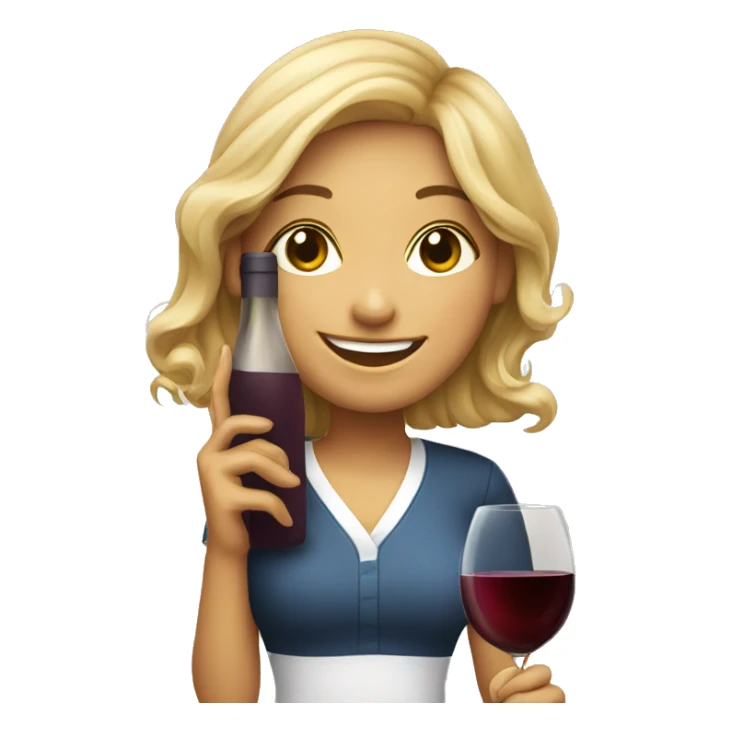 smiling girl with wine glass and phone  sticker