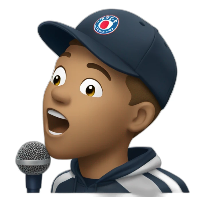 kylian mbappé singing a song into a microphone sticker