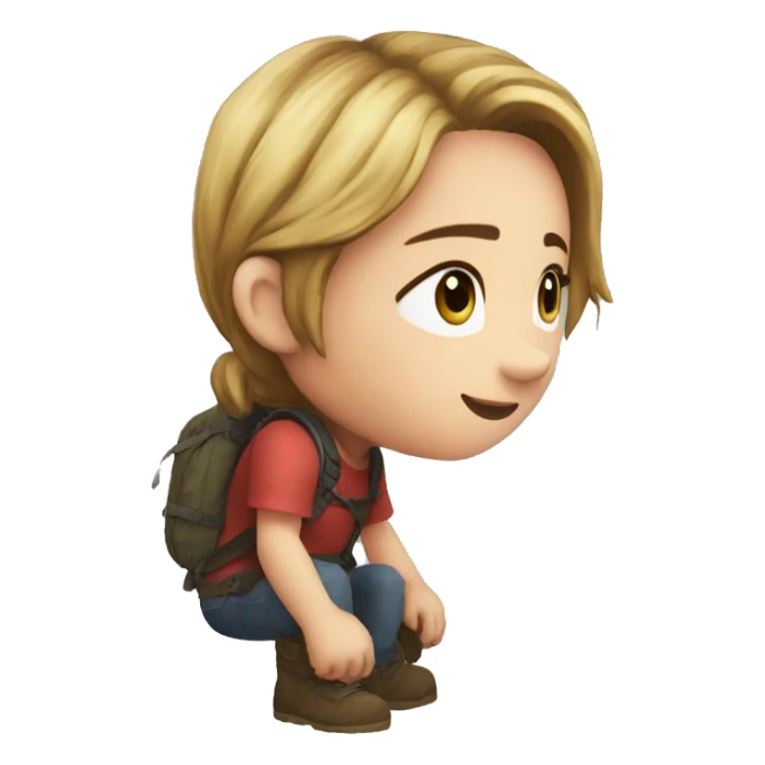 Ellie the last of us red t-shirt sticker