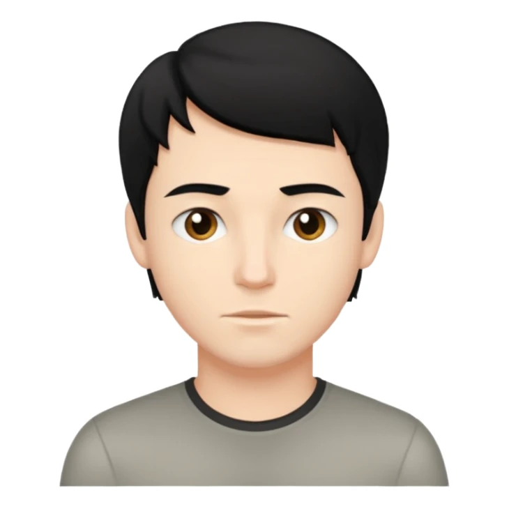 Joven blanco de buena parecencia cabello negro sticker