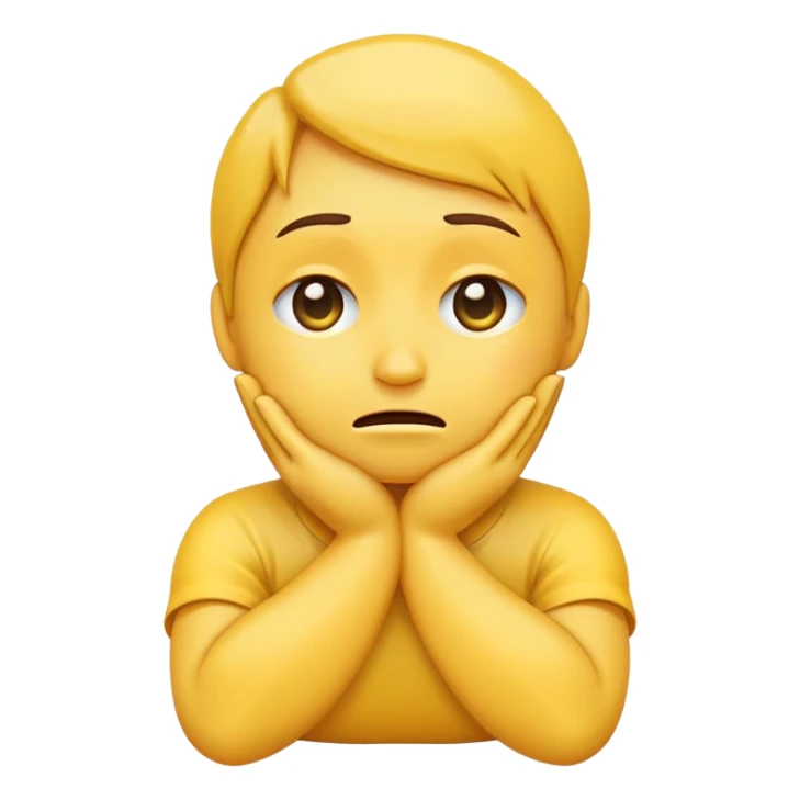 crying emoji with arms crossed hands around neck sticker