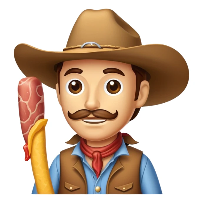 The Slim Jim meat itself  with a cowboy hat  sticker