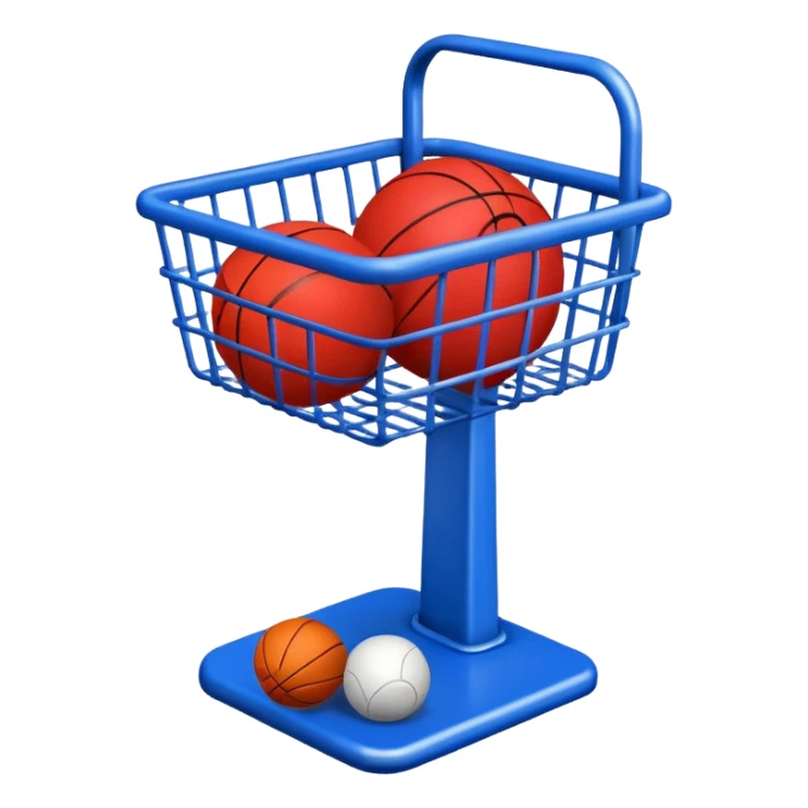 basket stand with ball (#00A3E0) and red (#F9423A) sticker