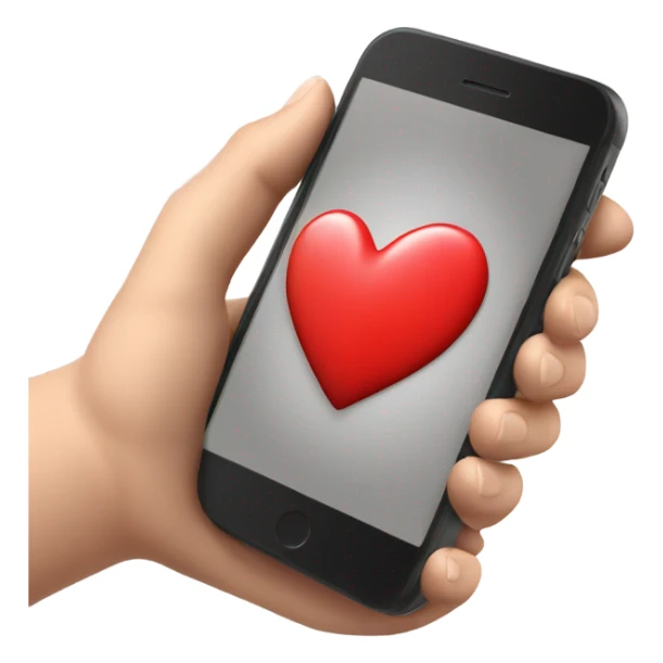 Click on the heart with your thumb on a cellphone  sticker