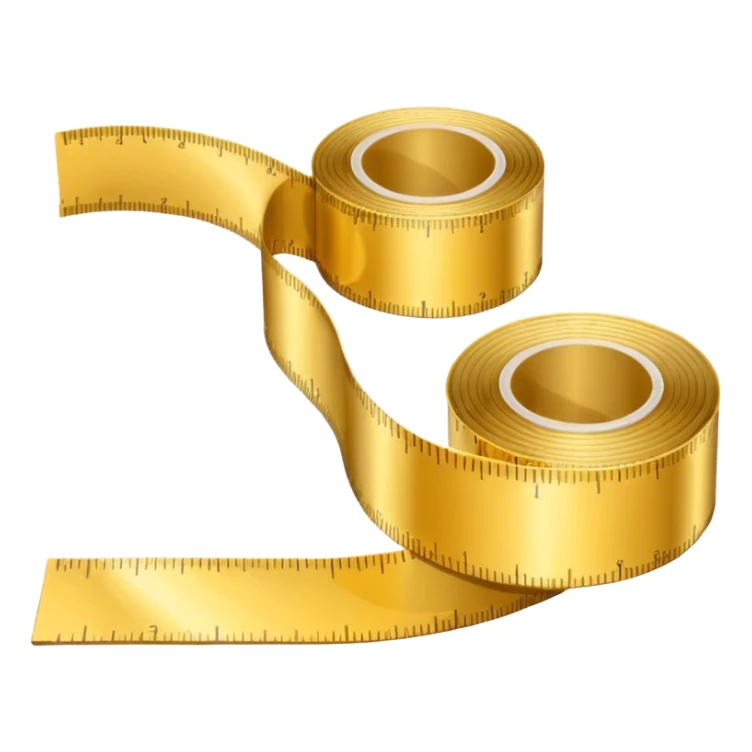 Measurement tape in gold for visiting card sticker