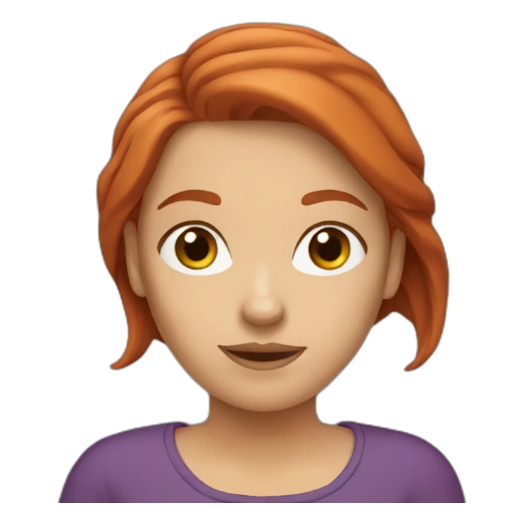 redhead caucasian woman sticker