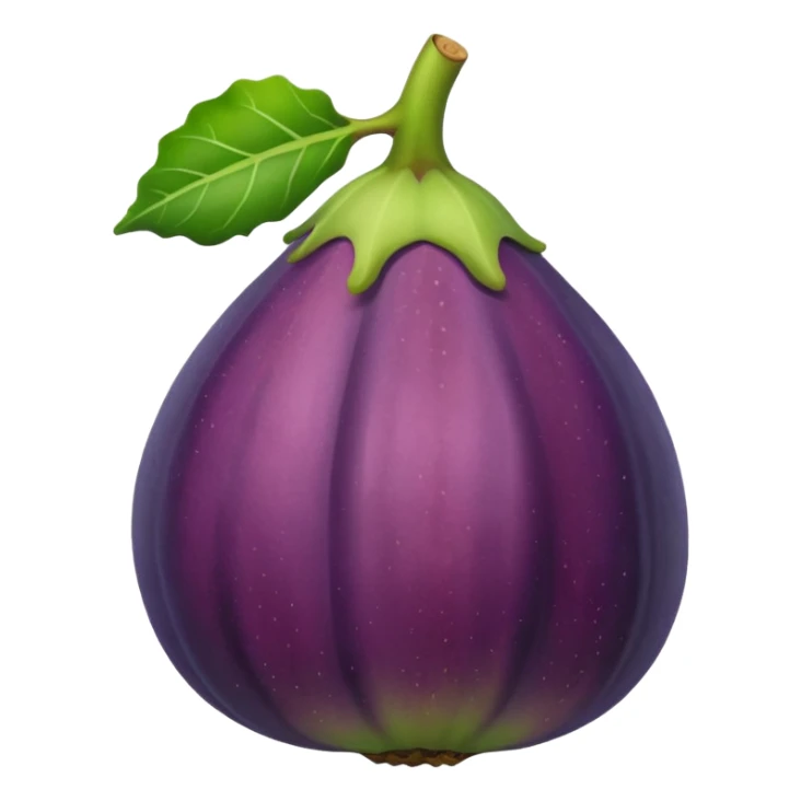 whole fig fruit emoji, purple and green sticker