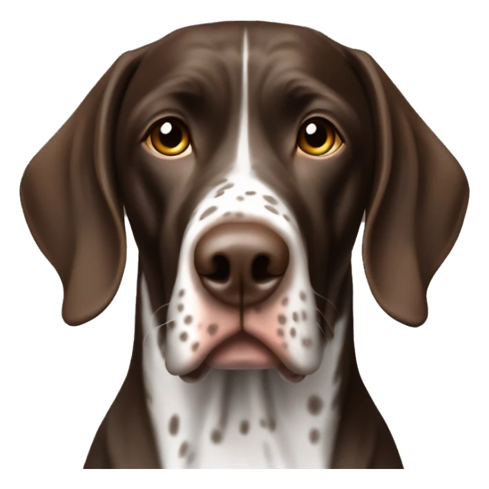 brown gsp dog French Pointer, dark brown roan with eyes, no white spots sticker