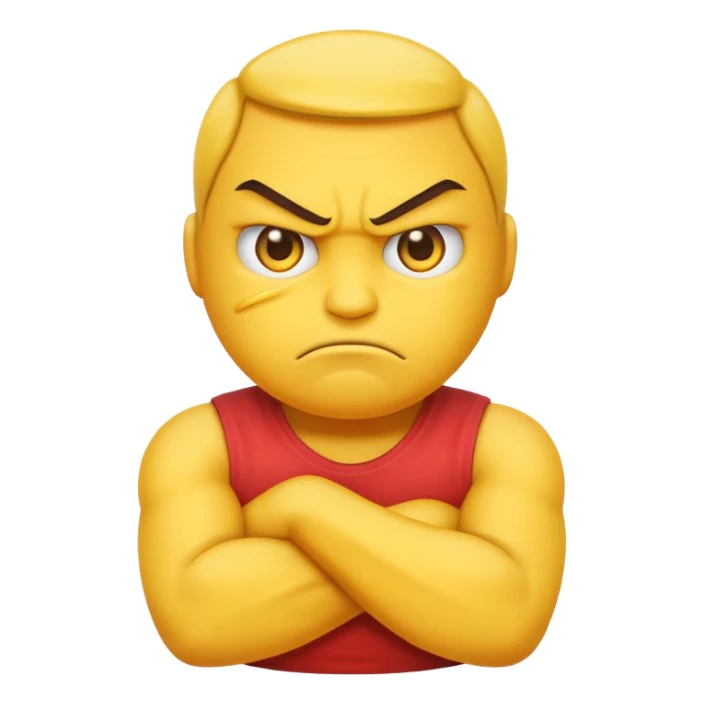 Mad emoji with arms crossed sticker
