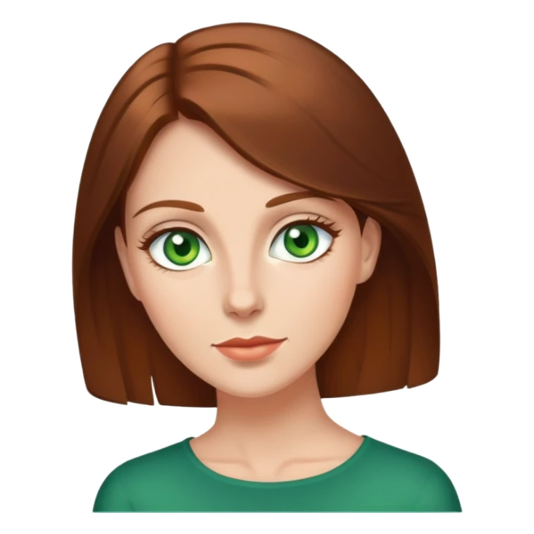 Tall woman with brown hair and green eyes.  sticker