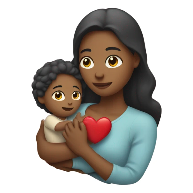 Mother holds her heart in her arm sticker