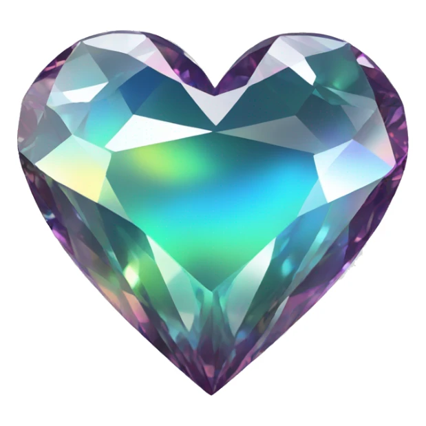 Heart shaped 56-carat iridescent diamond sticker