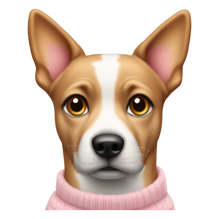 Dog in a light pink and white Christmas sweater  sticker