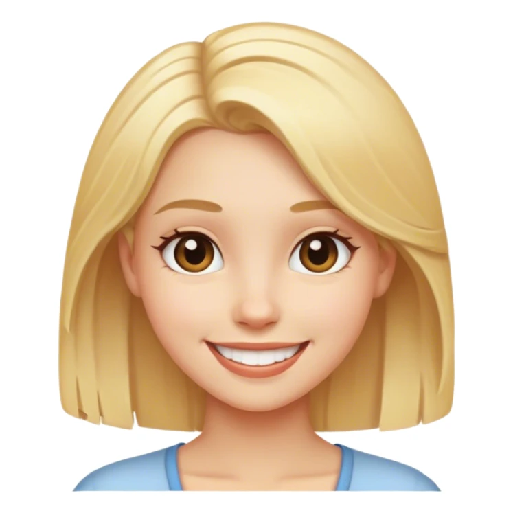 smiling girl with blond hair sticker