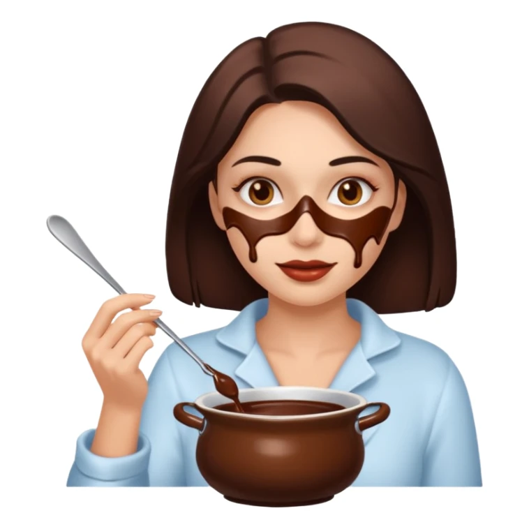 woman almost eating chocolate fondue sticker
