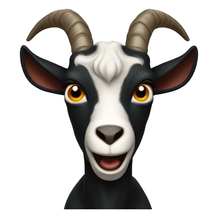 Black goats with big horns and super angry expressions sticker