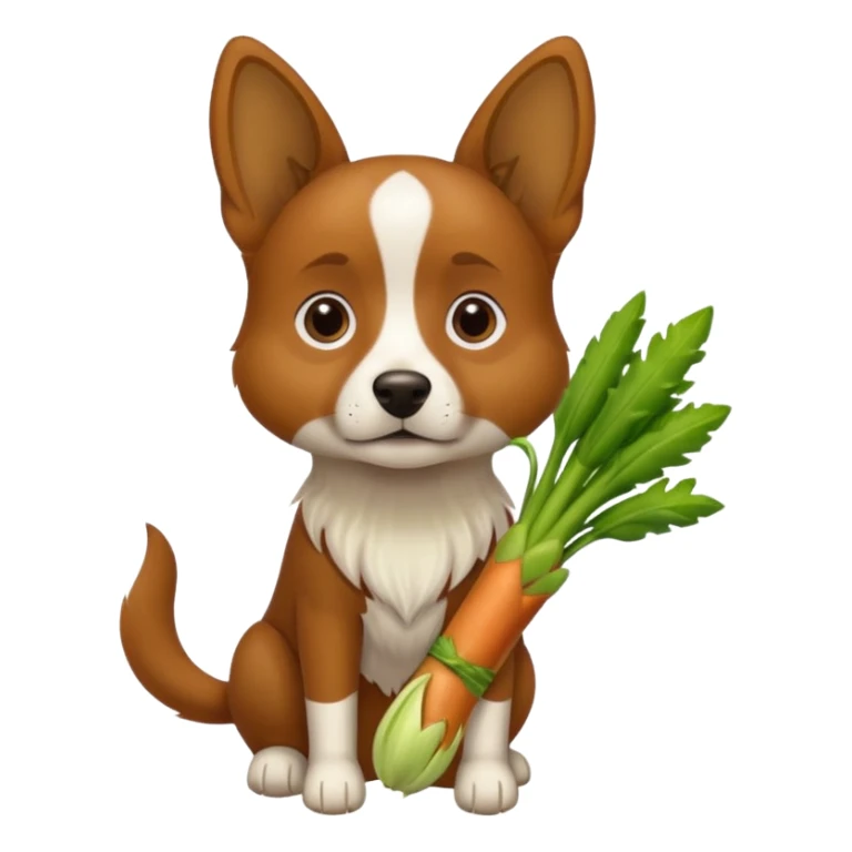 Dog with leek sticker